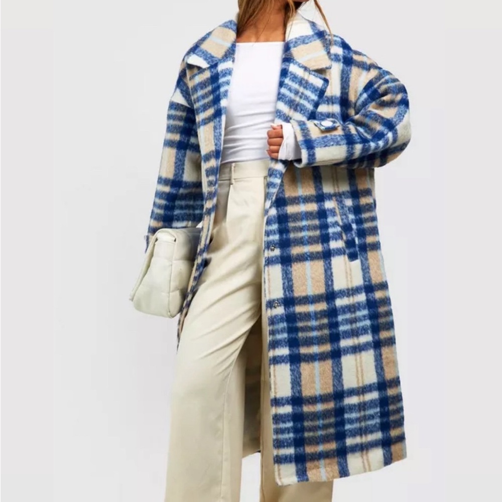 😍GORGEOUS PLAID WOOL COAT
